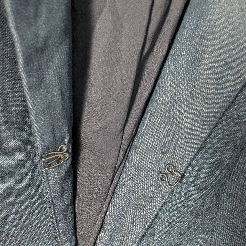Lane Bryant Blue Chambray Quilted Panel Blazer - Picture 7 of 8